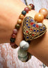 Boho Bracelet, Green Amazonite Ethic Heart